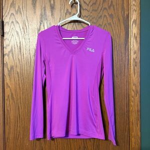 FILA Women's Vibrant Purple Long Sleeve Tee